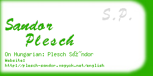 sandor plesch business card